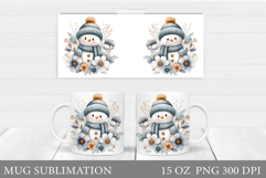 Christmas Snowman Mug Design. Christmas Mug Sublimation Product Image 1
