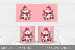Christmas Snowman Mug Design. Christmas Mug Sublimation Product Image 1