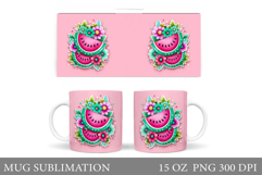 Watermelon Mug Design. Summer Mug Sublimation Product Image 1