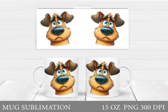 Cute Dog Mug Sublimation. Funny Dog Mug Wrap Design Product Image 1