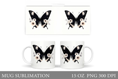 Butterfly Mug Sublimation. Butterfly Mug Wrap Design Product Image 1