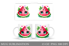 Cute Watermelon Mug Design. Cute Watermelon Sublimation Product Image 1