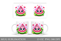 Cute Watermelon Mug Design. Cute Watermelon Sublimation Product Image 1