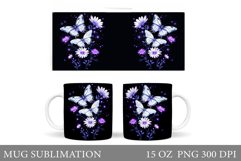 Butterflies Mug Wrap Design. Butterflies Sublimation Product Image 1