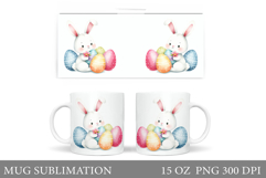 Easter Bunny Mug Design. Bunny Easter Mug Wrap Sublimation Product Image 1