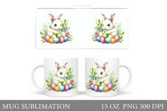Easter Bunny Mug Design. Easter Mug Wrap Sublimation Product Image 1