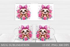 Cute Sloth Mug Design. Cute Sloth Sublimation Product Image 1