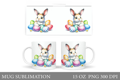 Easter Bunny Mug Design. Easter Mug Wrap Sublimation Product Image 1