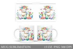 Lamb Easter Mug Sublimation. Easter Lamb Mug Design Product Image 1