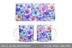 Flowers Mug Wrap Design. Flowers Sublimation Product Image 1
