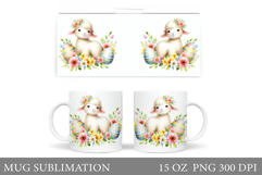 Lamb Easter Mug Sublimation. Easter Lamb Mug Design Product Image 1