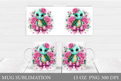 Turtle Mug Sublimation. Sea Turtle Mug Design Product Image 1
