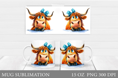 Cute Cow Mug Design. Funny Cow Sublimation Product Image 1