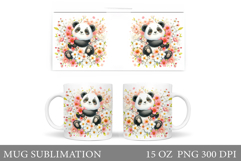 Cute Panda Mug Design. Panda Summer Mug Sublimation Product Image 1