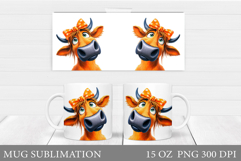 Cute Cow Mug Design. Cute Cow Sublimation Product Image 1