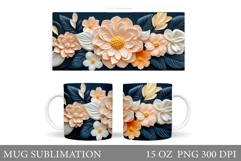 Flowers Mug Wrap Design. Flowers Sublimation Product Image 1