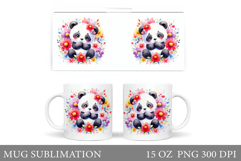 Cute Panda Mug Design. Panda Summer Mug Sublimation Product Image 1
