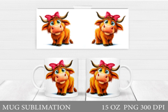 Cute Cow Mug Design. Cute Cow Sublimation Product Image 1
