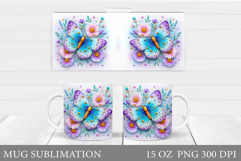Butterfly Mug Design. Butterfliy Mug Sublimation Product Image 1