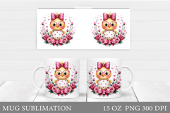 Chicken Mug Design. Chicken Flowers Mug Sublimation Product Image 1