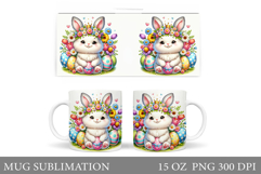 Easter Bunny Mug Design. Bunny Easter Mug Wrap Sublimation Product Image 1