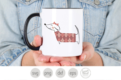 Dachshunds in Argyle Sweaters Svg Clipart Product Image 3