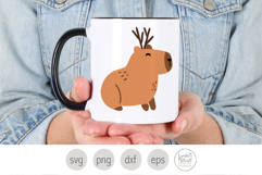 Christmas Capybara Reindeer Svg and Png Product Image 2