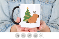 Holiday Capybara with Christmas Tree and Svg and Png Product Image 2