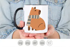Fall Capybara with Scarf Svg and Png Files for Cricut Product Image 3