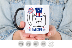 Patriotic Cat in Hat Svg. America 1776 to 2026 Png Product Image 4