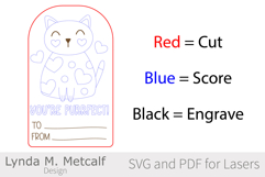 Cat Paintable Valentine Card Laser Svg File Product Image 2