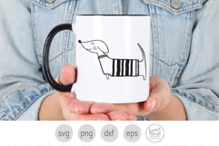 Dachshund SVG, Dog in Striped Sweater Png Product Image 3