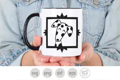 Dalmatian Doodle SVG, Framed Dalmatian Png for Sublimation Product Image 2