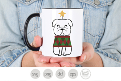 Christmas Bulldog in Argyle Sweater Svg, Png Product Image 2