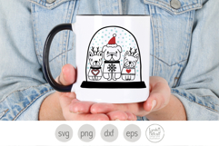 Christmas Bulldogs in Snow Globe Svg, Png Product Image 2