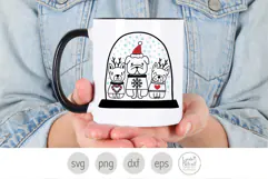 Christmas Bulldogs in Snow Globe Svg, Png Product Image 2