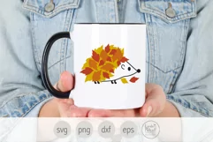 Fall Hedgehog Svg, Autumn Woodland Hedgehog Png Product Image 2