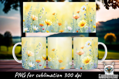 Meadow flowers sublimation mug. Product Image 1