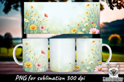 Meadow flowers sublimation mug. Product Image 1