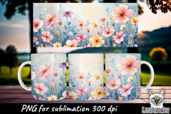 Meadow flowers sublimation mug. Product Image 1