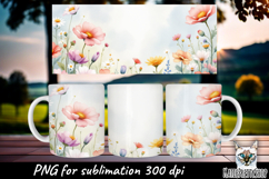 Meadow flowers sublimation mug. Product Image 1