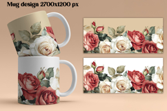 Rose flower mug wrap | Flower mug background Product Image 1