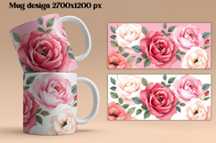 Rose flower mug wrap | Flower mug background Product Image 1