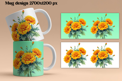 Orange marigold flower mug wrap | Flower mug background Product Image 1