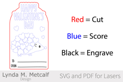 Cat, Dog and Hedgehog Paintable Valentine Card Laser Svg Product Image 2