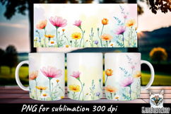 Meadow flowers sublimation mug. Product Image 1