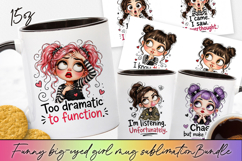 Funny Big-Eyed Girl 15oz Mug Wrap Sublimation Bundle PNG. Product Image 1