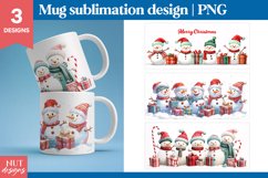 Snowman Christmas Mug designs | Christmas 15oz mug wrap Product Image 1
