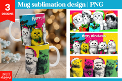 Funny Christmas Mug designs Pop art Christmas cats 15oz mug Product Image 1