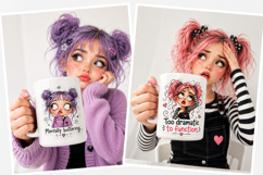 Funny Big-Eyed Girl 15oz Mug Wrap Sublimation Bundle PNG. Product Image 3